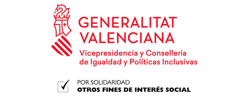Agradecimiento a la Vicepresidencia y Conselleria de Igualdad y Políticas Inclusivas de la Generalitat Valenciana.